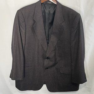 Andre Vachon Checkered Silk Wool Tweed Men's 46 S Sport Coat 2 Button Blazer